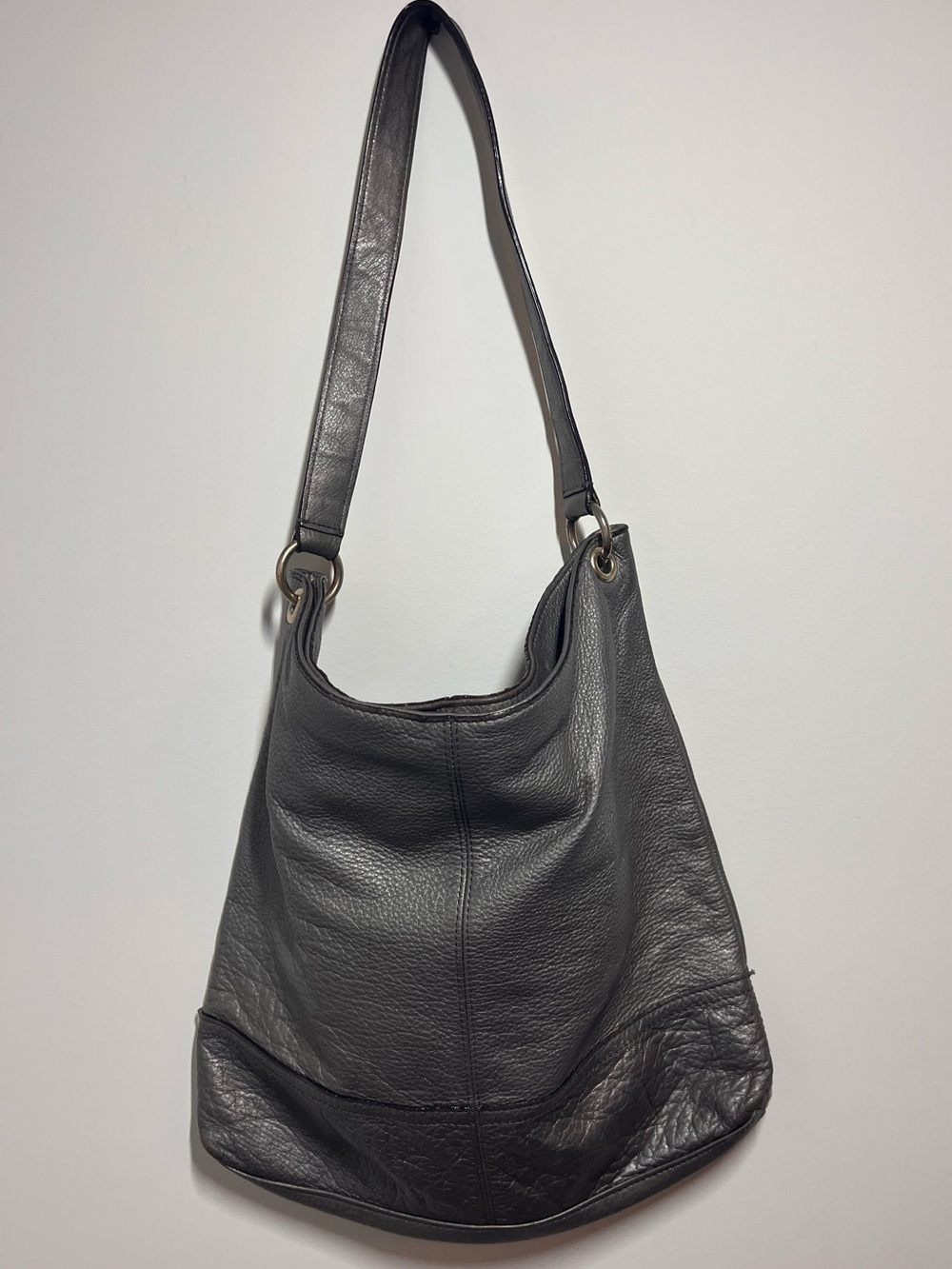 Banana Republic Gray/ Silver Leather Shoulder Hobo